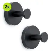 XIVADA Handdoekhaakjes Giro - Inclusief montageset - Zwart - 2 stuks