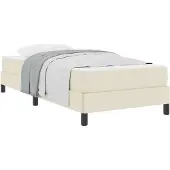 vidaXL Bedframe met matras Crème 90 x 200 cm Stof