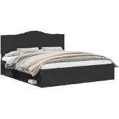 vidaXL Bedframe met hoofdeinde Zwart 180 x 200 cm Massief grenenhout