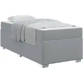 vidaXL Bedframe met matras Lichtgrijs 100 x 200 cm Stof