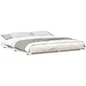 vidaXL Bedframe Wit 200 x 220 cm Massief grenenhout