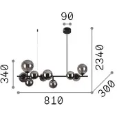 Ideal Lux Hanglamp Perlage, messing / goud, Woon-/ Eetkamer, metaal