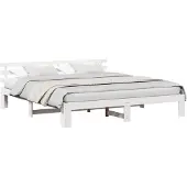 vidaXL Bedframe met hoofdeinde Wit 180 x 200 cm Massief grenenhout