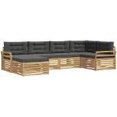 vidaXL Buiten bank set 6 st Wit en antracietkleurig Polyester