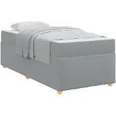 vidaXL Bedframe met matras Lichtgrijs 100 x 200 cm Stof
