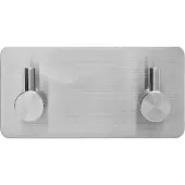 XIVADA Handdoekhaken Duo - Rvs - Plakstrip - Zilver - 2 in 1