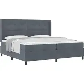 vidaXL Boxspring bed met hoofdeinde Donkergrijs 200 x 200 cm Fluweel