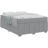 vidaXL Bedframe met matras Lichtgrijs 160 x 200 cm Stof
