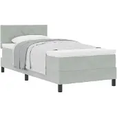 vidaXL Boxspring bed met hoofdeinde Lichtgrijs 90 x 190 cm Fluweel