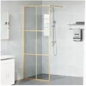 vidaXL Inloopdouchewand Goud 80 x 195 cm gehard glas