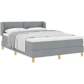 vidaXL Boxspring bed met hoofdeinde Lichtgrijs 160 x 200 cm Stof