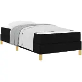 vidaXL Boxspring bed met matras Zwart 80 x 200 cm Stof