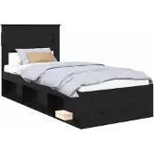 vidaXL Bedframe Zwart eiken 100 x 200 cm Bewerkt hout