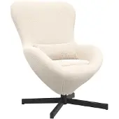 vidaXL Eivormige stoel Crème 63 x 73 x 90 cm Stof