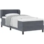 vidaXL Boxspring bed met hoofdeinde Donkergrijs 90 x 190 cm Fluweel