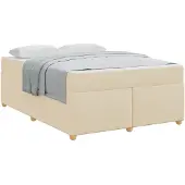 vidaXL Bedframe met matras Crème 140 x 200 cm Stof