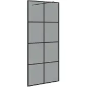 vidaXL Inloopdouchewand Zwart 90 x 195 cm gehard glas