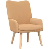 vidaXL Fauteuil Beige 63 x 67 x 94 cm Polyester en multiplex