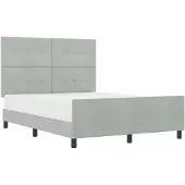 vidaXL Boxspringbed met hoofdeinde, lichtgrijs, 140 x 190 cm, fluweel