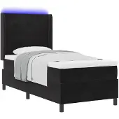 vidaXL Boxspring bed met hoofdeinde Zwart 90 x 190 cm Fluweel