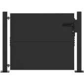 vidaXL Tuinpoort 110 x 105 cm Gepoedercoat staal Zwart Vergrendelbaar