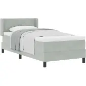 vidaXL Boxspring bed met hoofdeinde Lichtgrijs 190 x 90 cm Fluweel