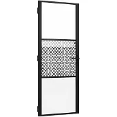 vidaXL Glazen deur Fretwerk Zwart 83 x 3,5 x 201,5 cm Aluminium