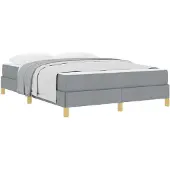 vidaXL Boxspringbed met matras, lichtgrijs, 160 x 200 cm, gestoffeerd