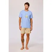 Woody Pyjama heren str shortje dieren