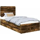 vidaXL Bedframe met lade Rook Eiken 75 x 190 cm Ingenieurshout