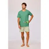 Woody Pyjama heren str shortje kameleon