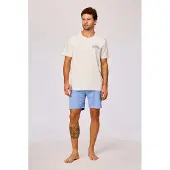Woody Pyjama heren blauw shortje