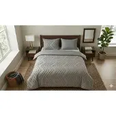 Pure Dekbedovertrek Micropercal Zigzag - taupe 140x200/220cm