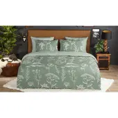 Good Morning Dekbedovertrek Flanel Herbs - green 240x200/220cm