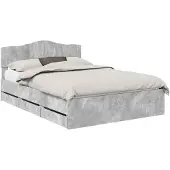 vidaXL Bedframe met lade Beton Grijs 160 x 200 cm Ingenieurshout