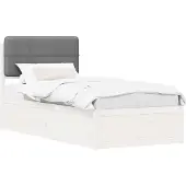 vidaXL Bedframe met Gevoerde Hoofdbord Lichtgrijs 80 x 200 cm