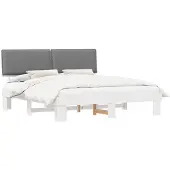 vidaXL Bedframe met Gevoerde Hoofdbord Lichtgrijs 180 x 200 cm
