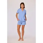 Woody Pyjama dames hemd knopen km short