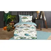 Good Morning Kinder Dekbedovertrek Flanel Dino - multi 140x200/220cm