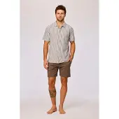 Woody Pyjama heren str hemd uni short