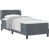 vidaXL Boxspring bed met hoofdeinde Donkergrijs 80 x 200 cm Fluweel