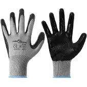 vidaXL Werkhandschoenen 12 pcs Grijs en Zwart 9 / l Polyester