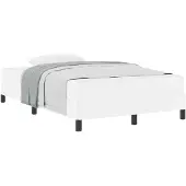 vidaXL Bedframe met matras Zuiver Wit 120 x 190 cm Stof