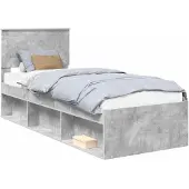 vidaXL Bedframe, betonkleur, 75 x 190 cm, massief grenenhout