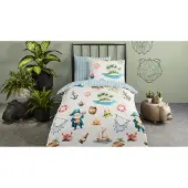 Muller Textil Good Morning Kinderdekbedovertrek "Capi" - Blauw - (140x220 cm) - 100% Katoen