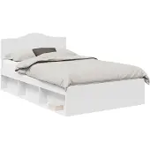 vidaXL Bedframe met hoofdeinde Wit 120 x 190 cm Massief grenenhout