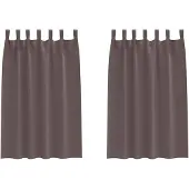 vidaXL Blackout Gordijnen met Ringen 2 st Donkerbruin 175 x 140 cm