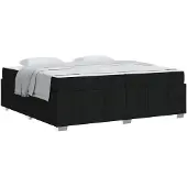vidaXL Bedframe met matras Zwart 200 x 200 cm Stof