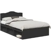 vidaXL Bedframe, zwart, 120 x 200 cm, massief grenenhout