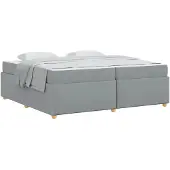 vidaXL Bedframe met matras Lichtgrijs 200 x 200 cm Stof